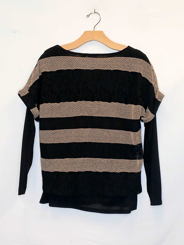 Chicos Long Sleeve Layered Striped Top