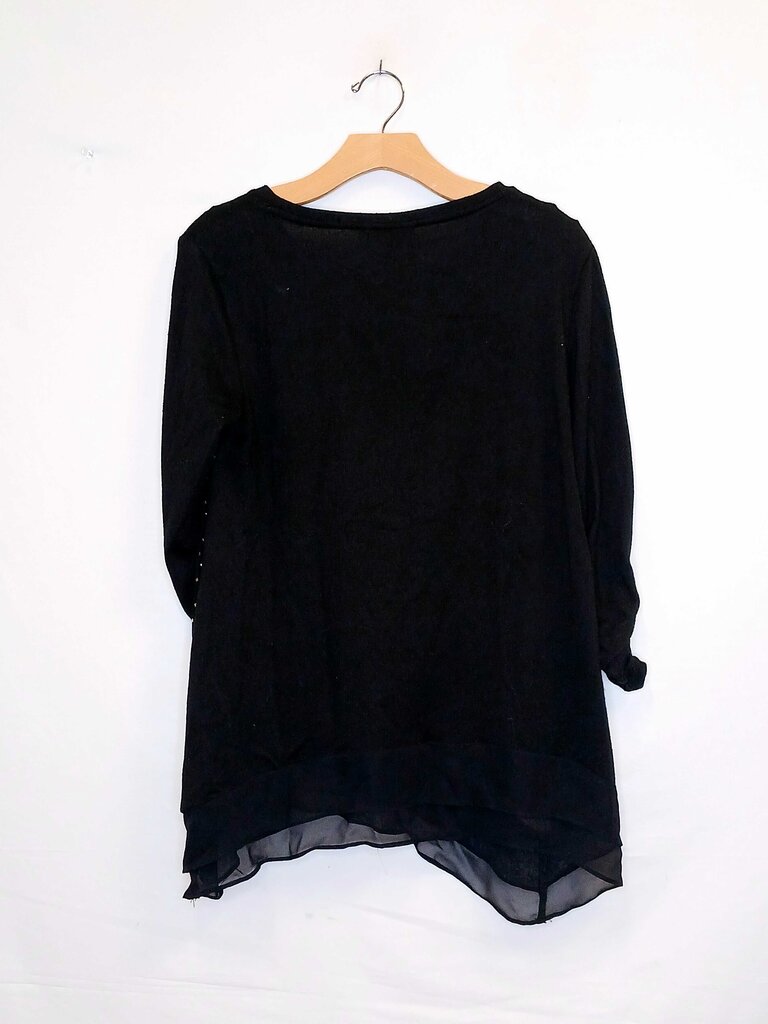 Style & Co 3/4 Sleeve Shirt Mixed Texture Top