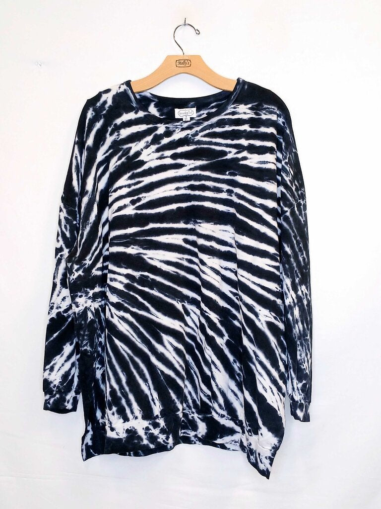Mud Pie Long Sleeve Tie Dye Crew Neck Sweater