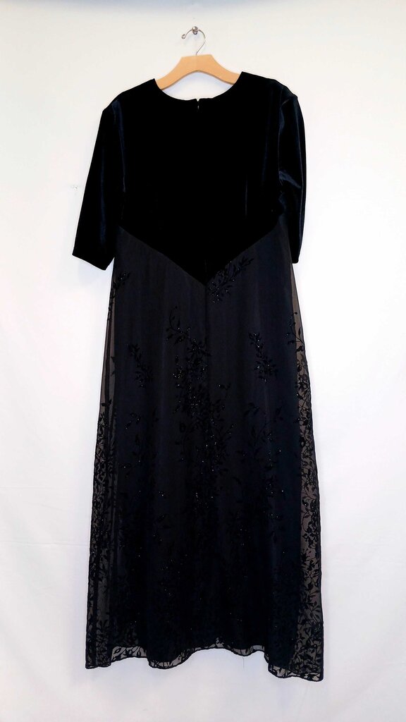 Cold Water Creek Velvet Patterned Long Dress