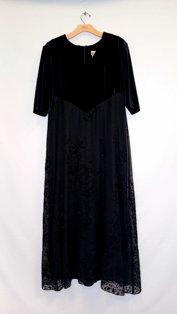 Cold Water Creek Velvet Patterned Long Dress