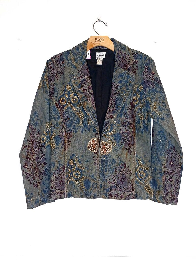 Patterned Jean Jacket