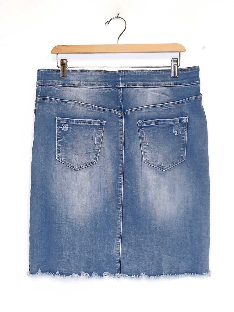 Short Button Up Jean Skirt