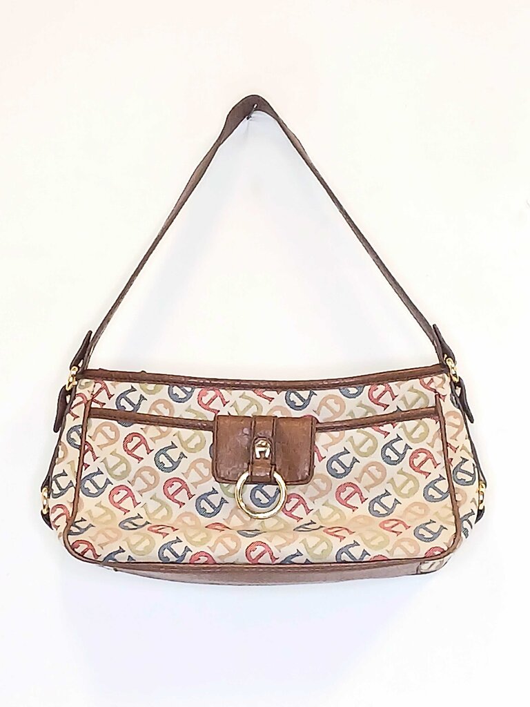 Aigner Monogram Canvas Shoulder Bag