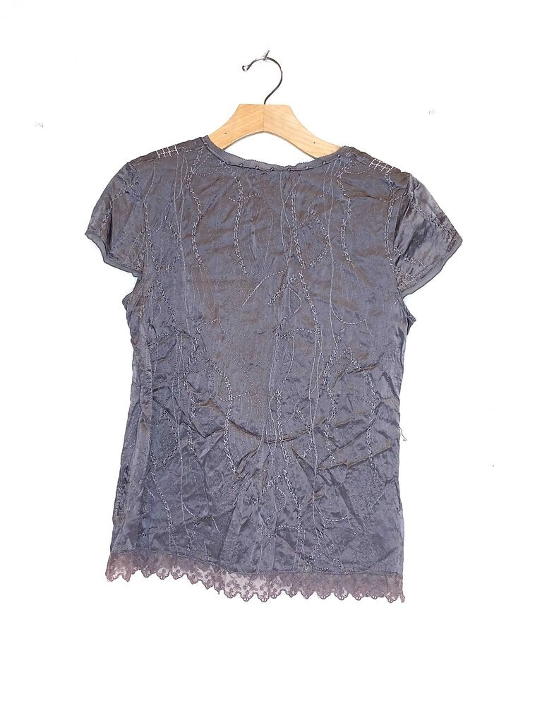 Peter Nygard Patch Applique Short Sleeve Top