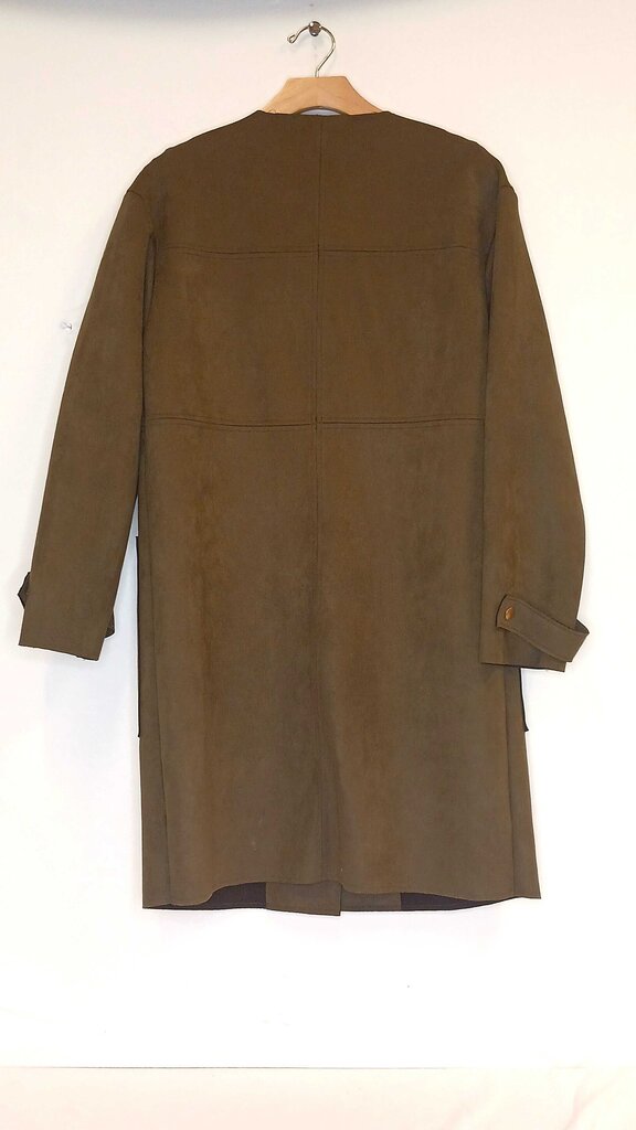 Catherine Key Hole Neck Faux Suede Coat