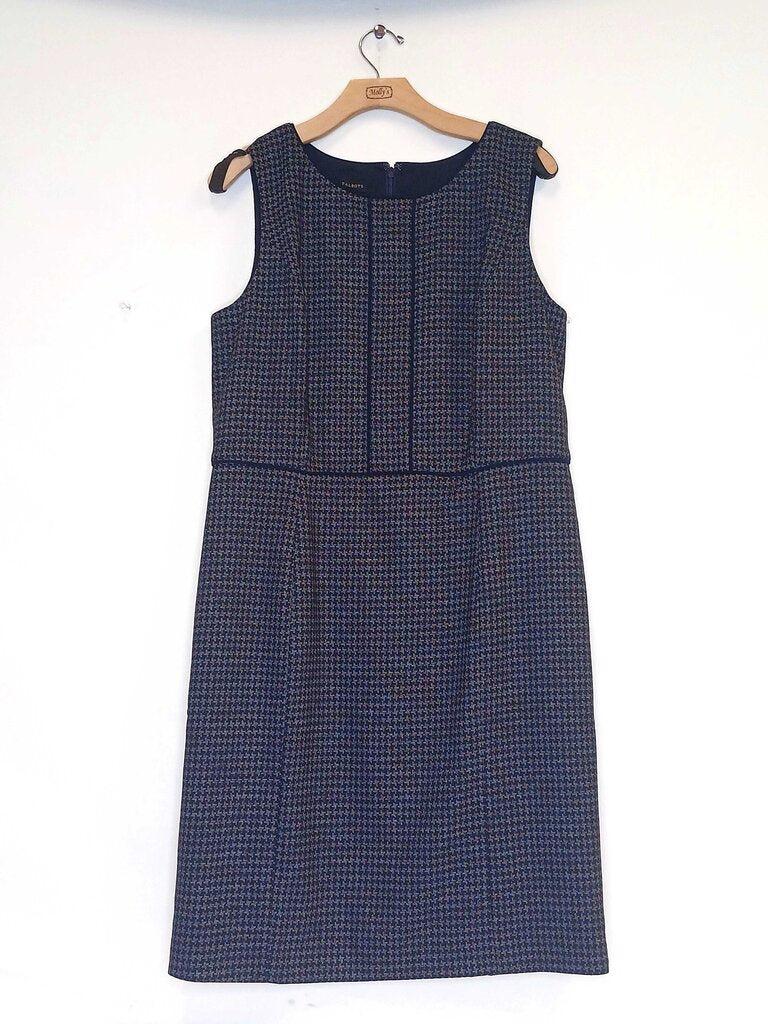Talbots Houndstooth Sleeveless Mid Length Dress