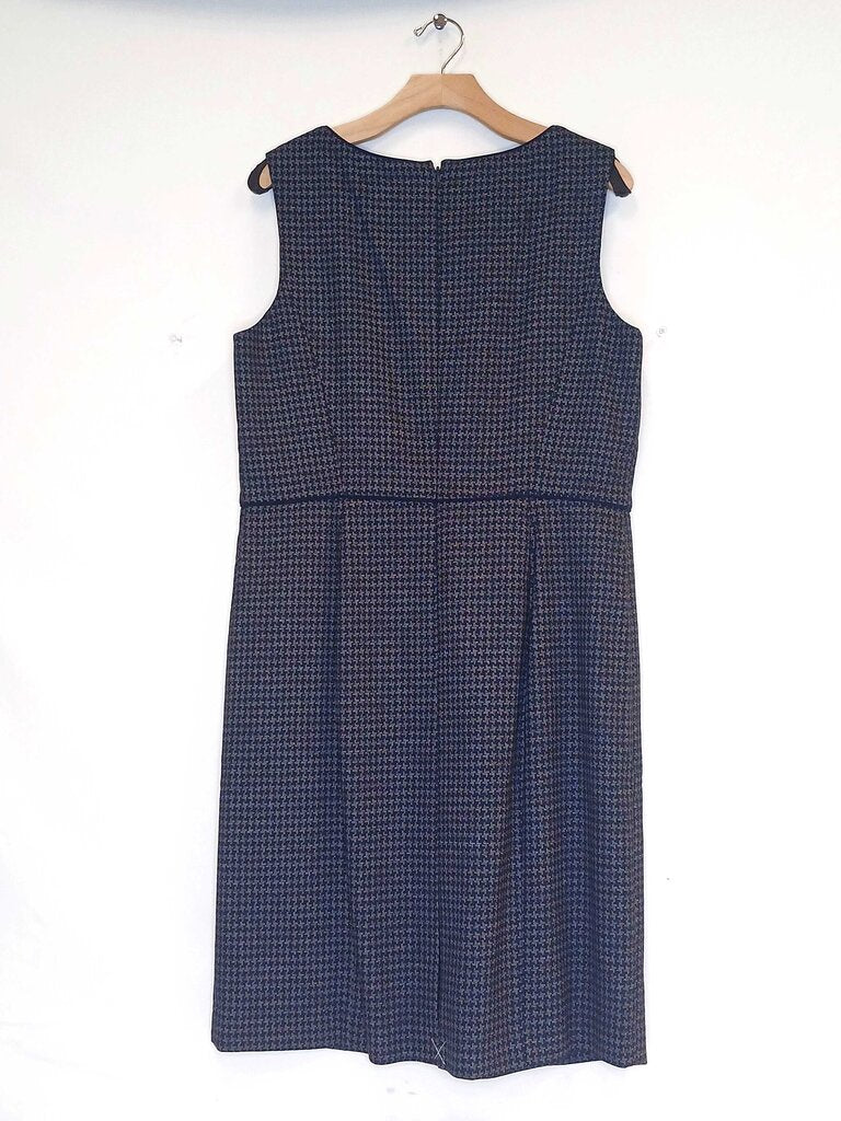 Talbots Houndstooth Sleeveless Mid Length Dress