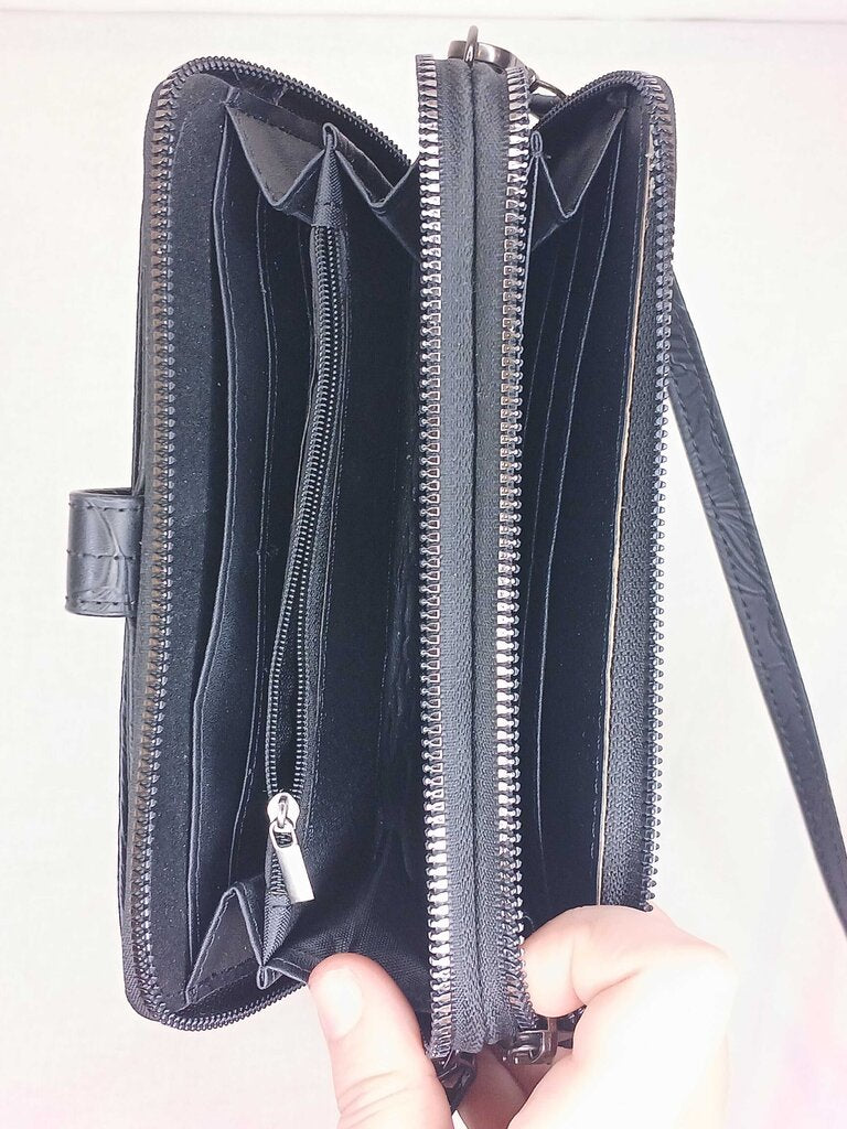 All Brand Tooled Crossbody Wristlet Purse