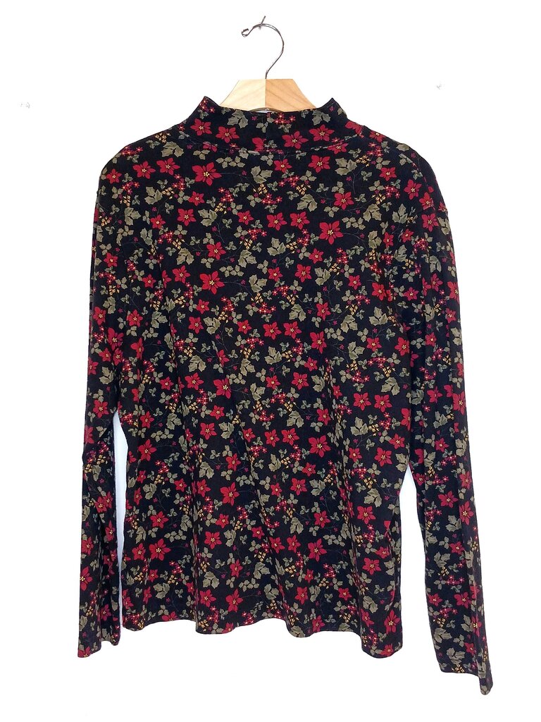 Croft & Barow Flower Turtleneck top