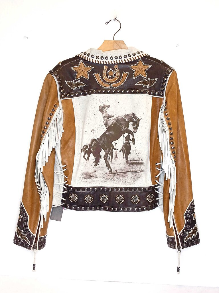 Double D Ranch Embroidered + Studded Leather Jacket