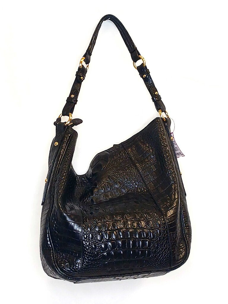 Croc Embossed Leather Tote Purse