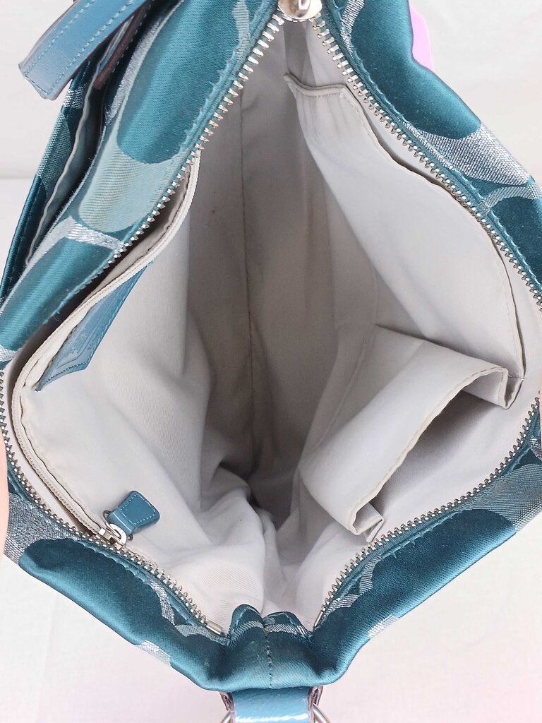 Coach Metalic Signature File Striped Bag