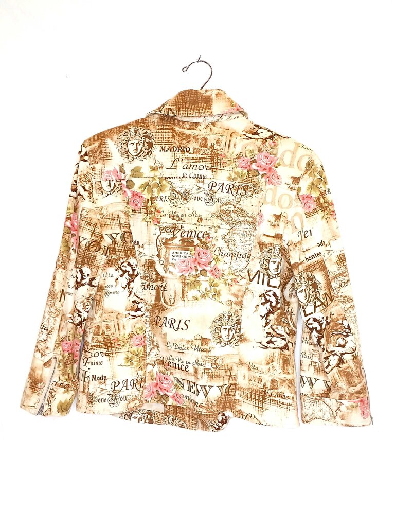 New York Patterned Rhinestone Jacket