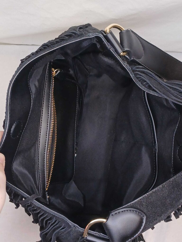 Calvin Klein Fringe Leather Shoulder Bag