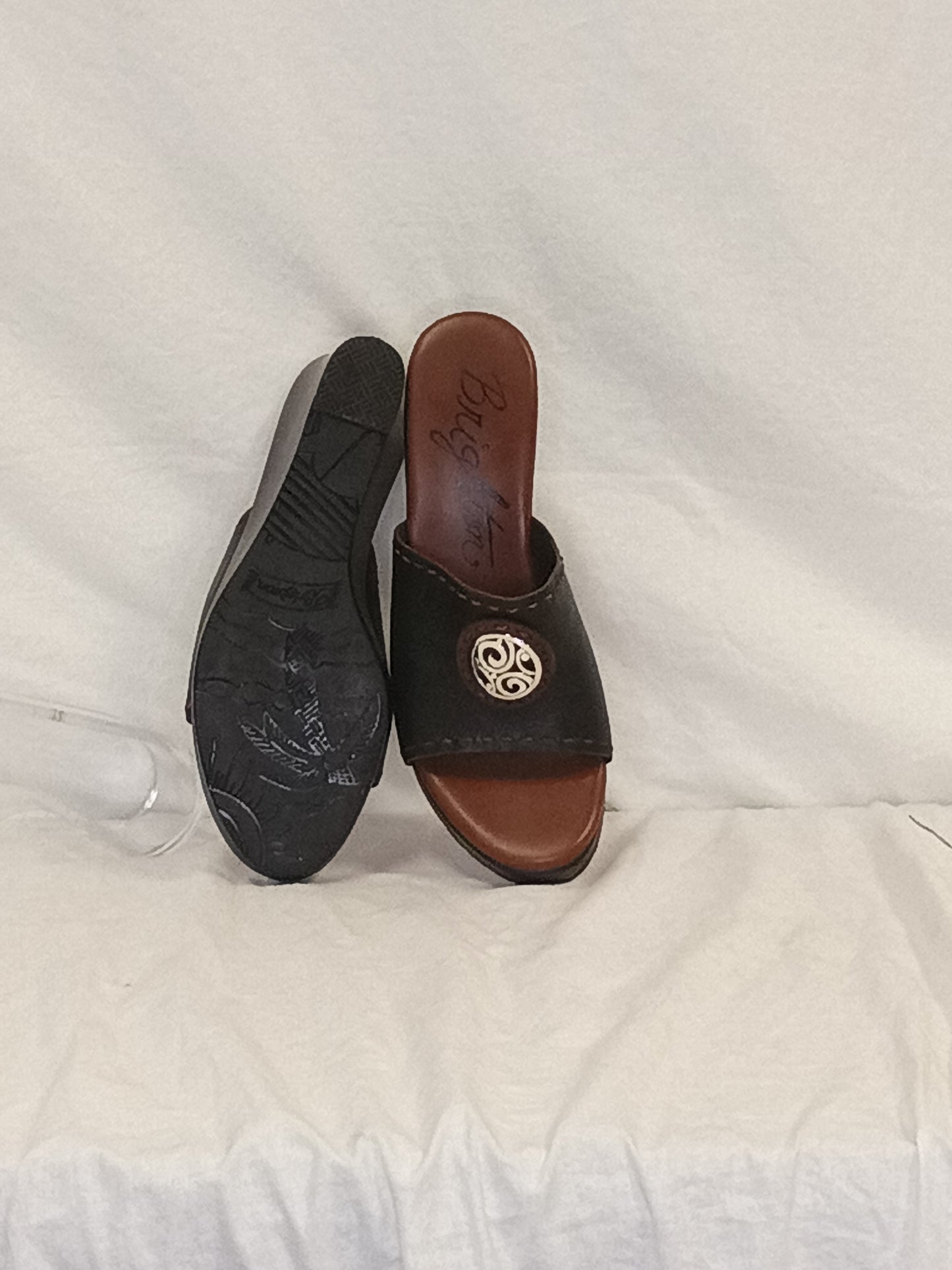 Brighton Wedge Medallion Leather Heels