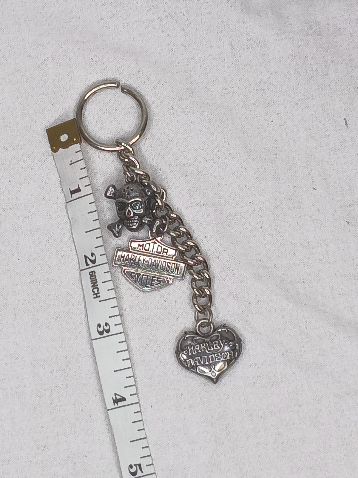 Harley Davidson Keychain Shield Heart Skull