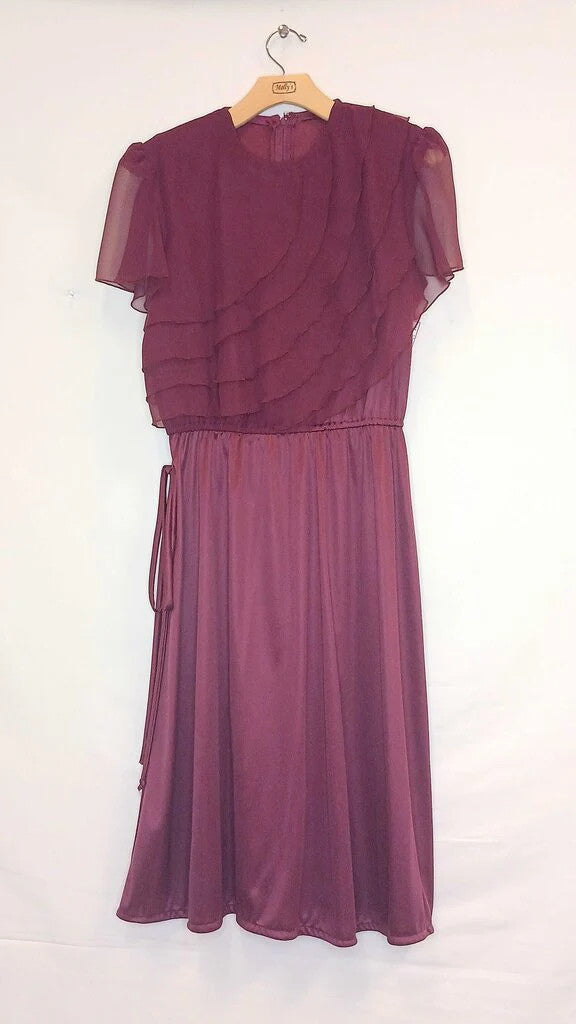 All Brand Ruffled Short Sleeve Long Dress