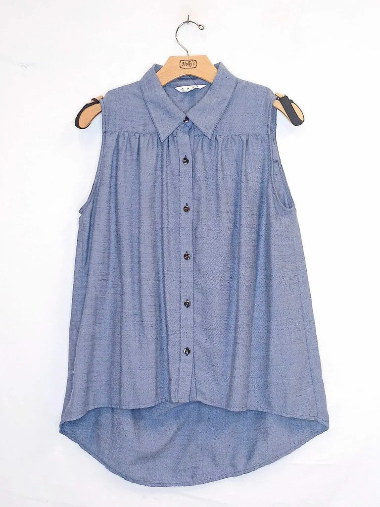 Cabi Button Up Sleeveless Top