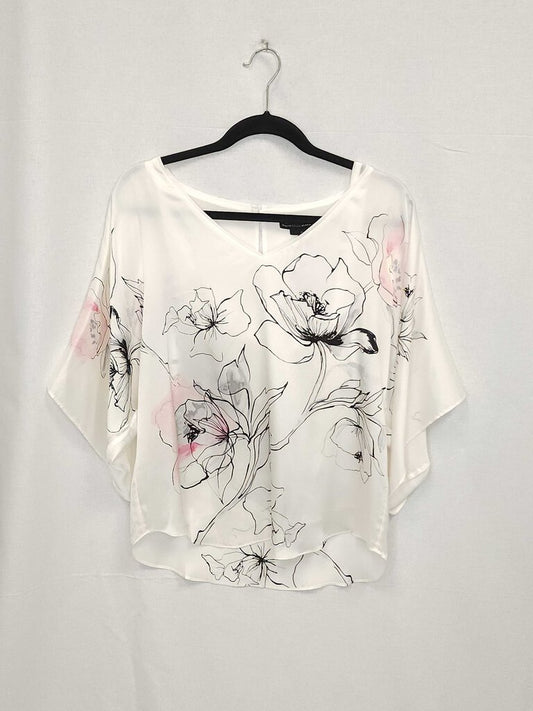 White House Black Market Silk Floral Top