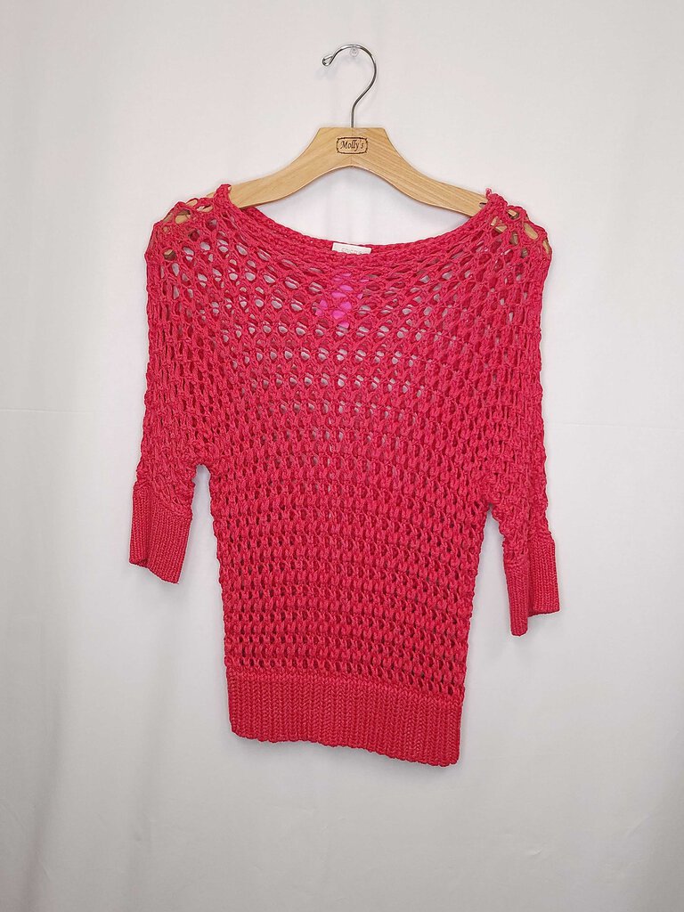 Chicos Crochet Short Sleeve Sweater