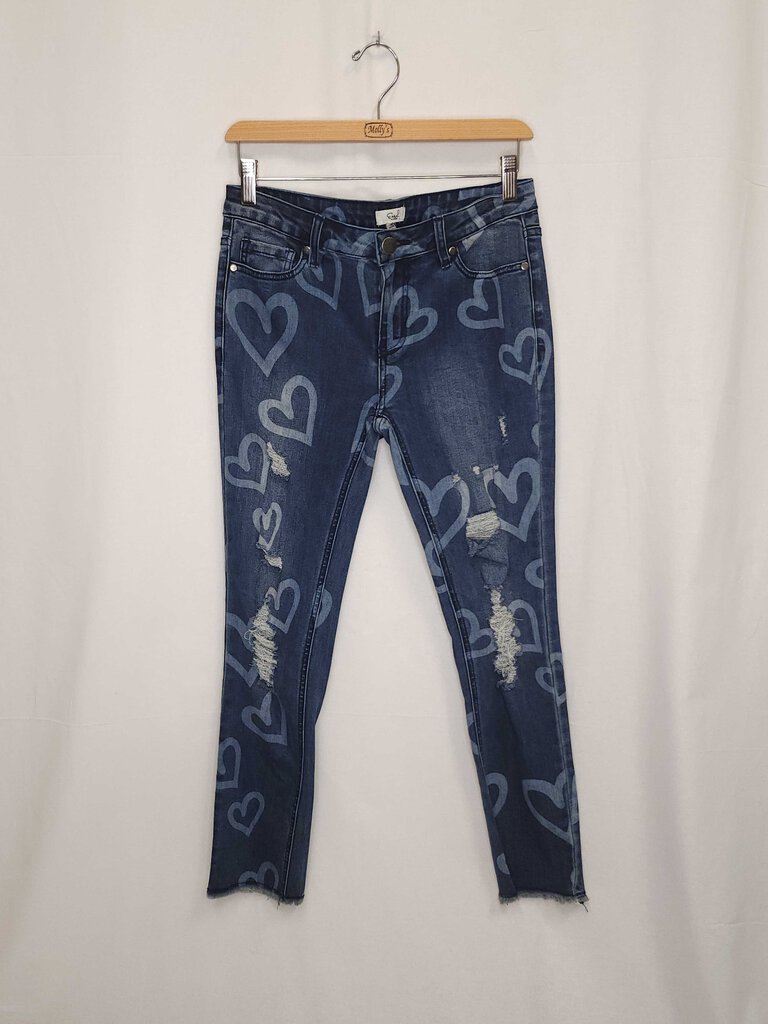 Easel Heart Patterned Jeans