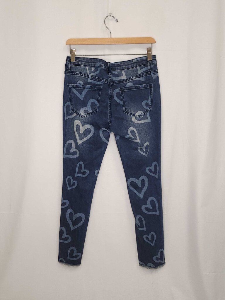 Easel Heart Patterned Jeans