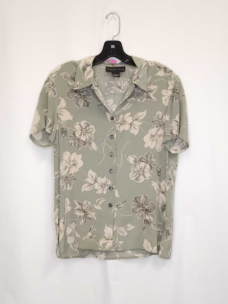 August Silk Short Sleeve Floral Button Up