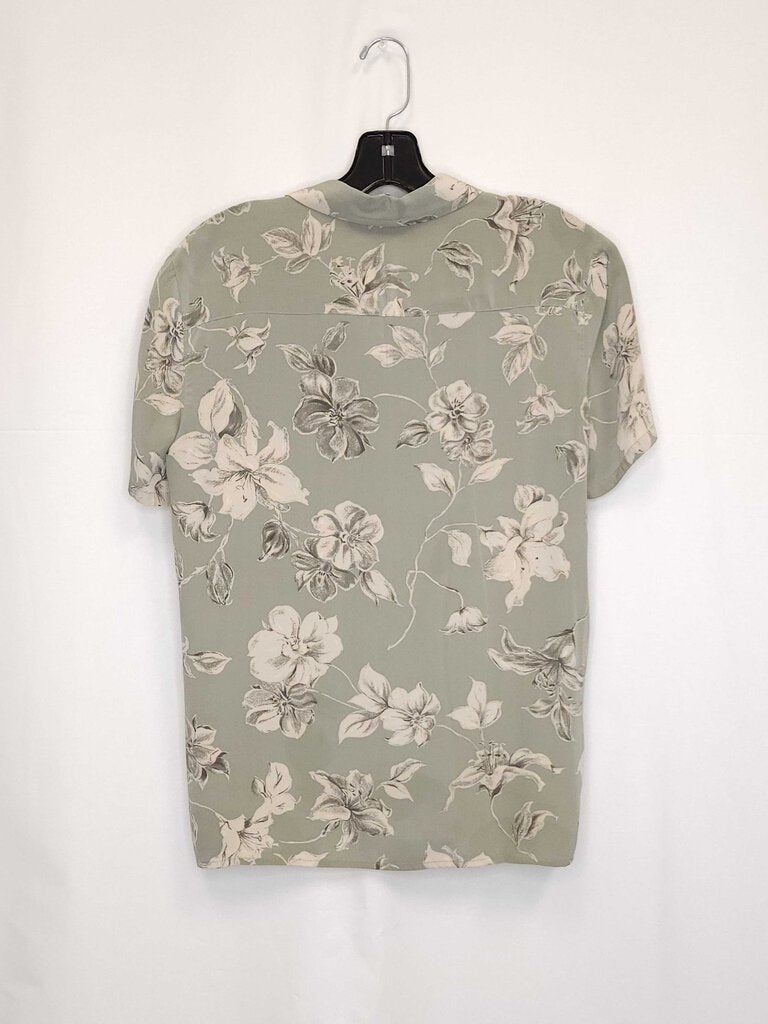 August Silk Short Sleeve Floral Button Up