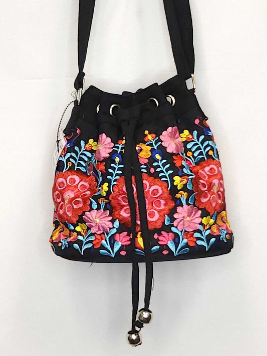 Embroidered Drawstring Bag