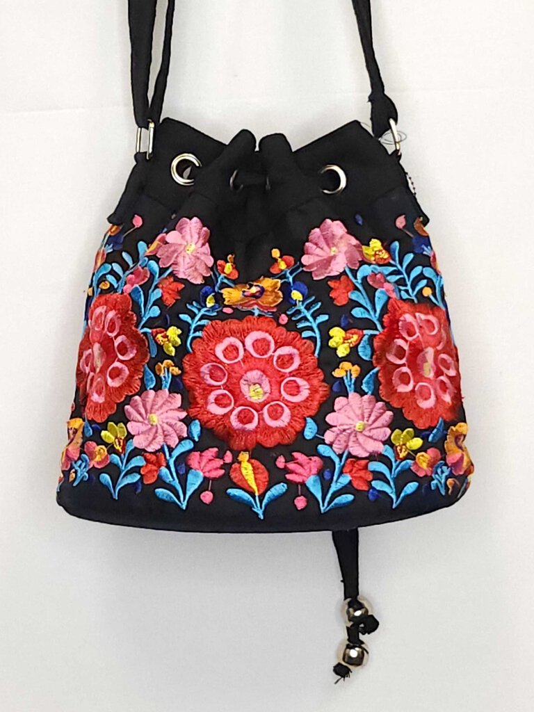 Embroidered Drawstring Bag