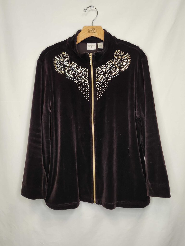 Chicos Velvet Beaded Jacket