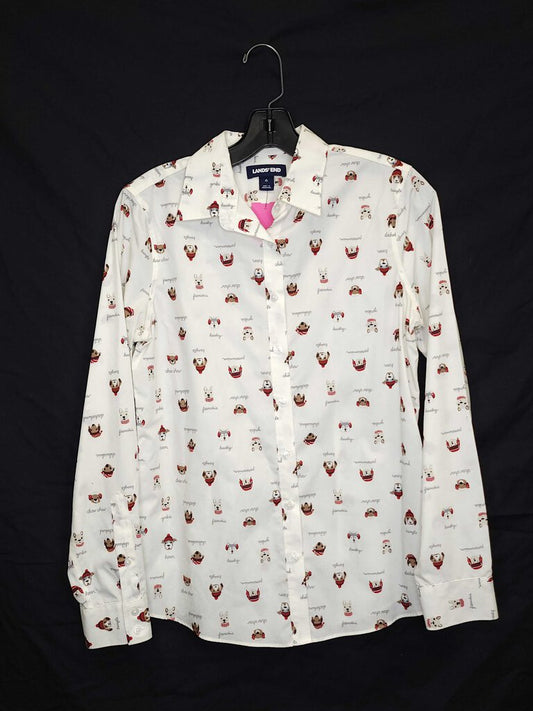 Land's End Dog Button Up