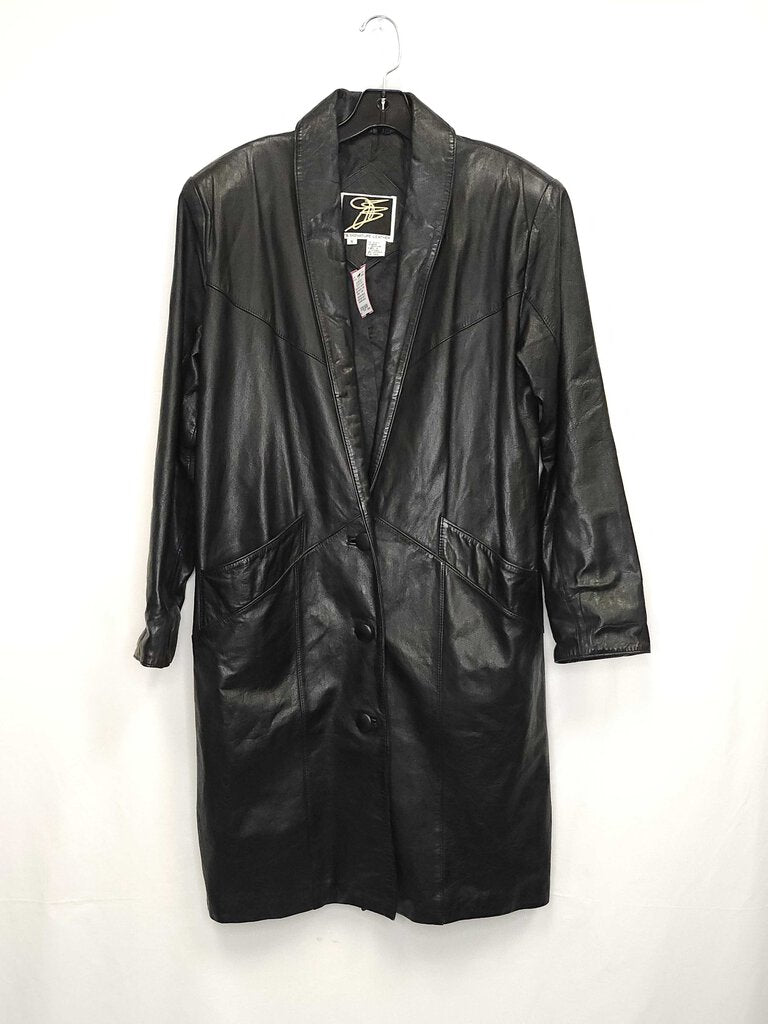 JFS Signature Leather Long Leather Coat