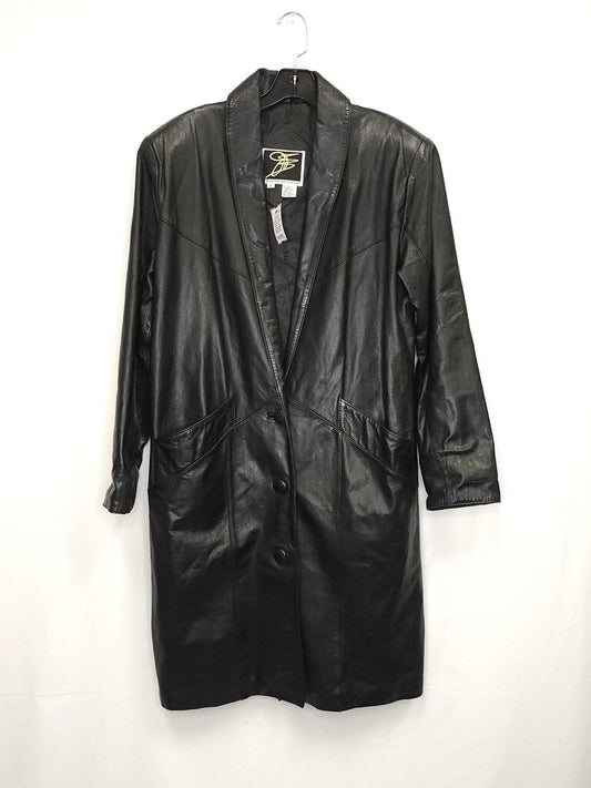 JFS Signature Leather Long Leather Coat