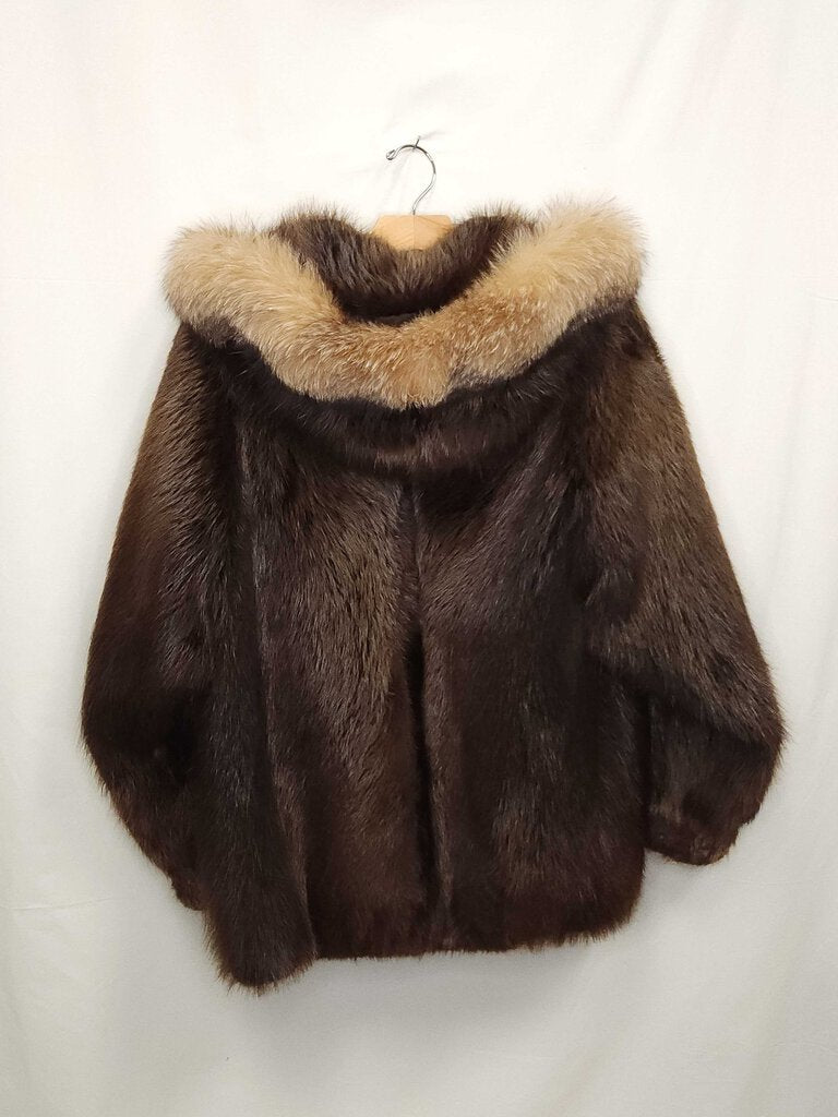 Beaver Fur Coat With Hood