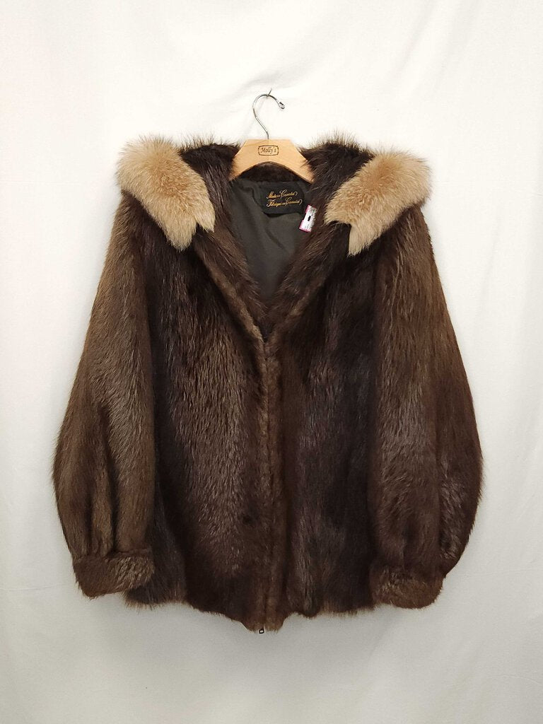 Beaver Fur Coat With Hood