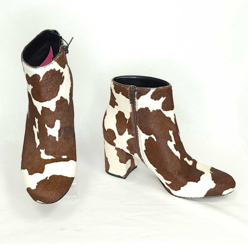 INC International Concepts Cow Print Faux Fur Boots