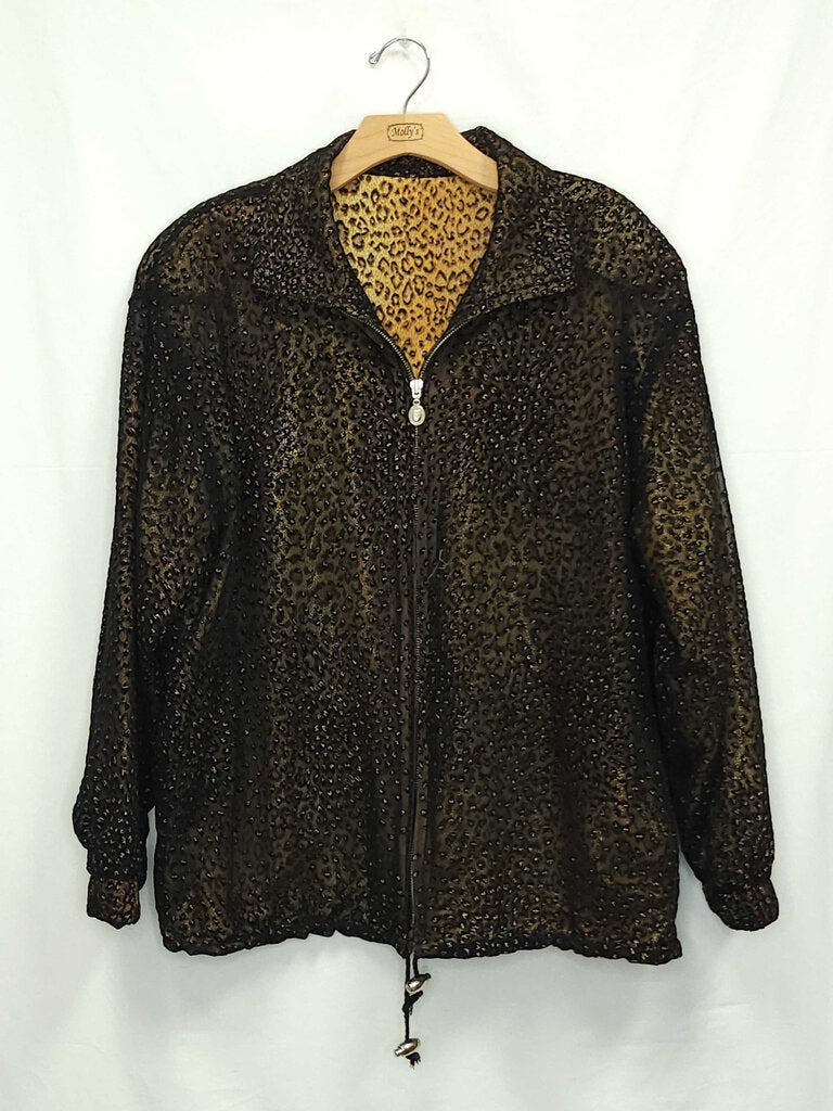 Jackets Galore Mesh and Animal Print Jacket