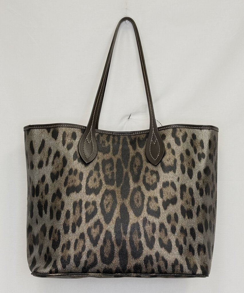 Roberto Cavalli Leopard Print Leather Tote