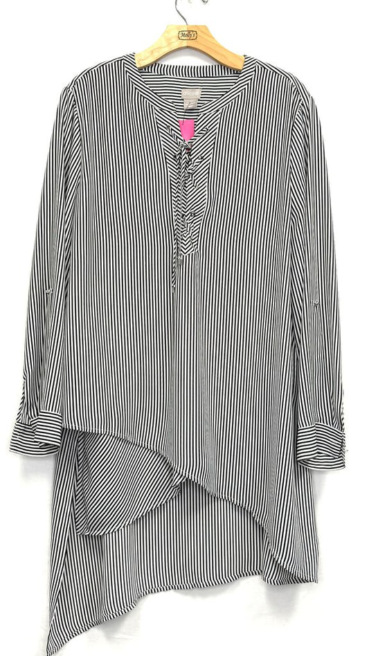 Chicos Long Sleeve Striped Blouse