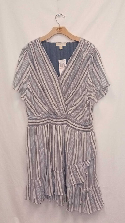 Micheal Kors V Neck Ruffled Dress