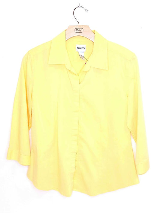 Chicos Long Sleeve Button Up With Collar
