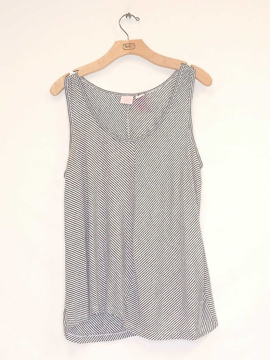 St. Tropez 100% Linen Striped Sleeveless Top