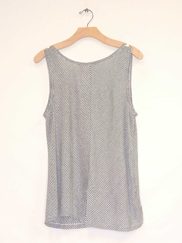 St. Tropez 100% Linen Striped Sleeveless Top