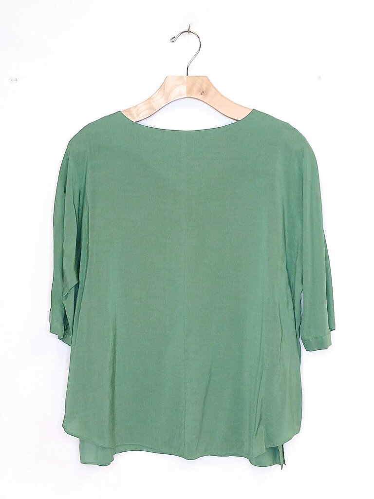 Soft Surroundings 3/4 Sleeve Ruffled Ends Top