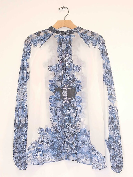 White House Black Market Long Sleeve Sheer Shirt