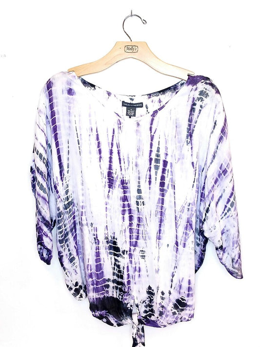 Chelsea & Theodore 3/4 Sleeve Tye Die Blouse
