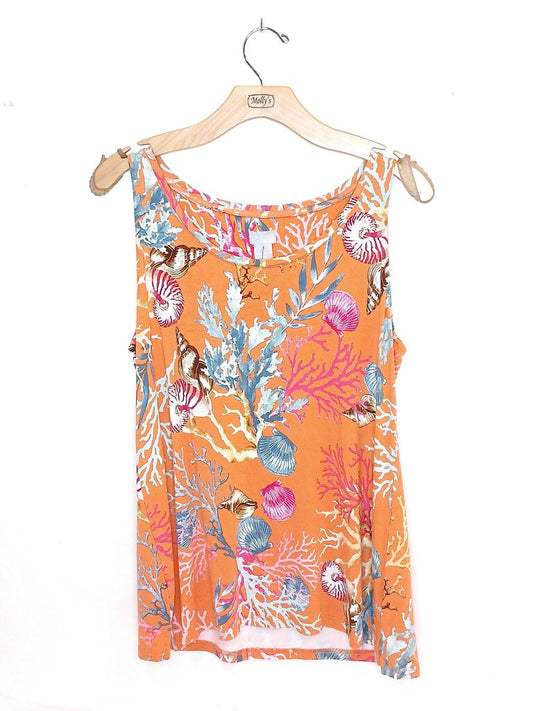 Chicos Sleeveless Flowy Under The Sea Top
