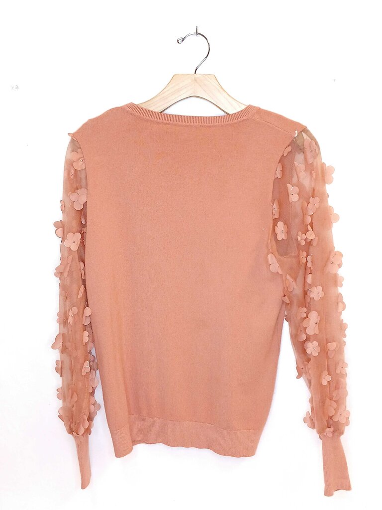 Giani Milano Mesh Floral Sleeves Top